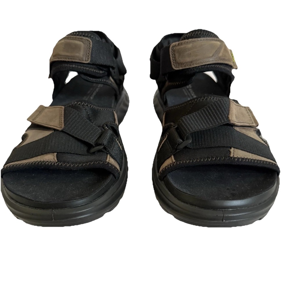 ECCO Exowrap Sandals Men 10 Brown Black Outdoor Sport Hook Loop 3 Strap - Picture 10 of 10